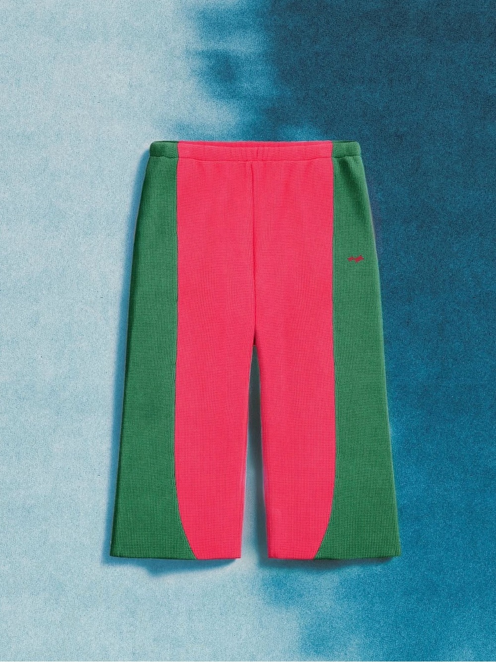 SKYLRK Waffle 3/4 Shorts Pink + Green S
